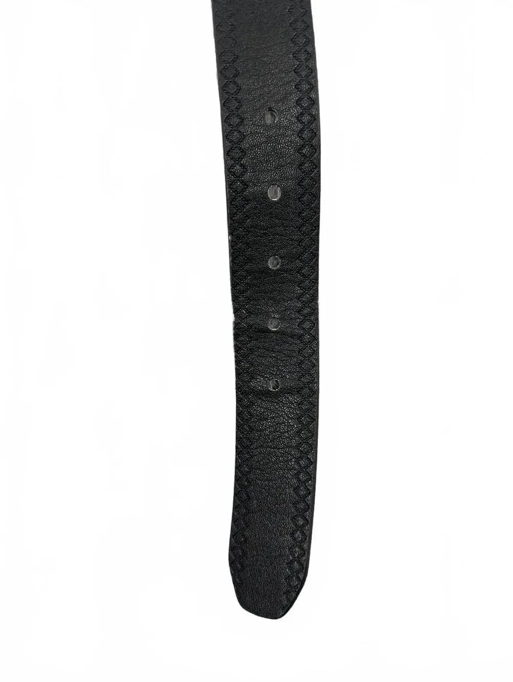 Relic Black Leather Belt with Ornate Silver Buckle